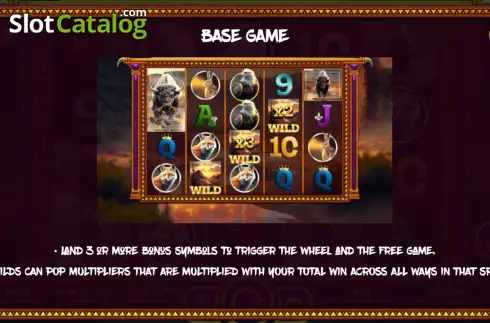 Game Features screen. Bison Gold slot