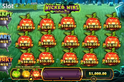 Game screen. Wicked Wins Fortune Pick slot