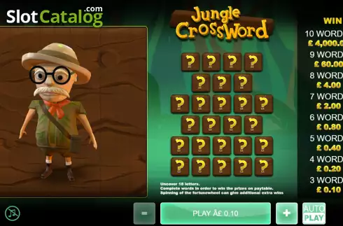 画面2. Jungle Crossword カジノスロット
