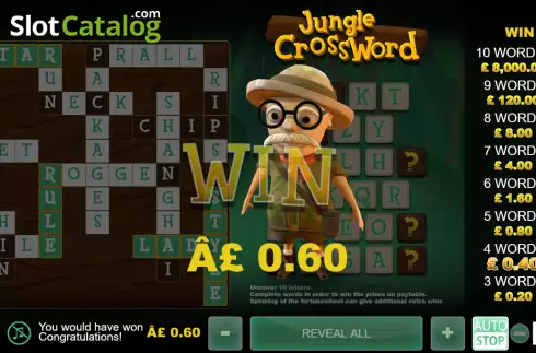 画面3. Jungle Crossword カジノスロット