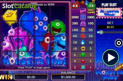 Bildschirm2. Scratch Monster Wins slot