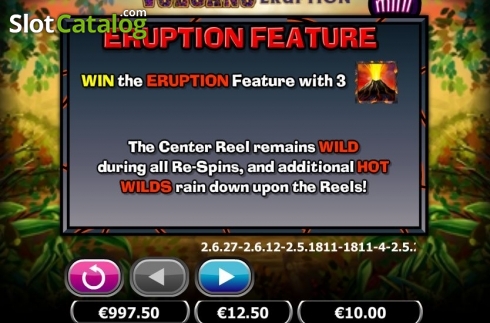 Expanding Wild with Respins. Volcano Eruption Mini slot