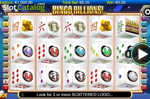 Skärmdump2. Bingo Billions Dice slot