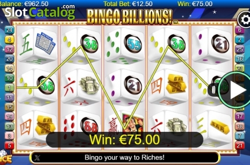 Win Screen. Bingo Billions Dice slot