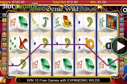 Win Screen. Genie Wild Dice slot