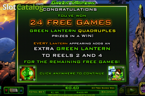 Free spins. Green Lantern (NextGen) slot