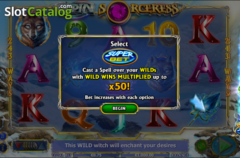 Game features 2. Spin Sorceress slot