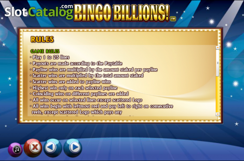 Paytable 3. Bingo Billions slot