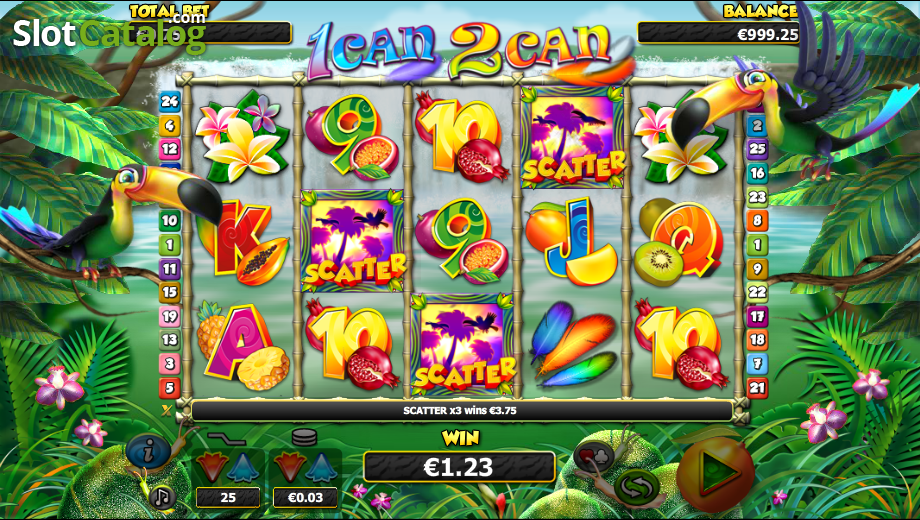 And the award for most unusual slot name almost certainly has to go to NextGen Gaming for their 1 Can 2 Can game.You can’t beat a good pun when it comes to naming games and there are no prizes for guessing what that involves, with the toucan being one of the stars of the show, alongside plenty of other colourful, tropical symbols.5/5(2).
