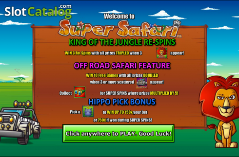 Características del juego. Super Safari Tragamonedas 