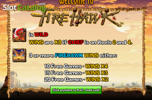 Características del juego. Fire Hawk Tragamonedas 
