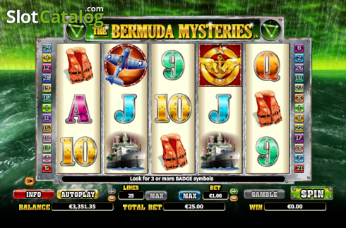 Reels. The Bermuda Mysteries slot