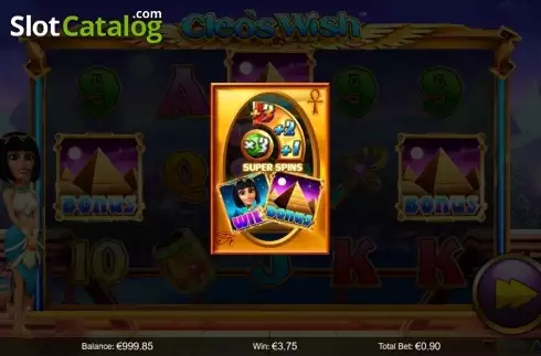 Players-choice bonus feature screen 2. Cleo's Wish slot
