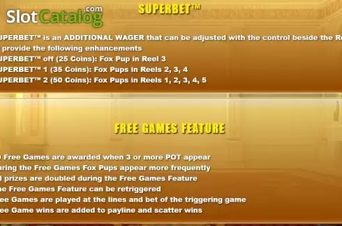 Paytable 2. Foxin' Wins HQ slot