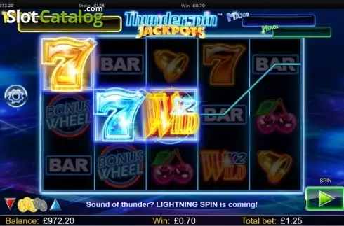 Wild Win screen. Thunderspin Jackpots slot