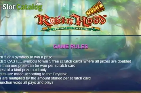 Skärmdump4. Scratch Robin Hood slot