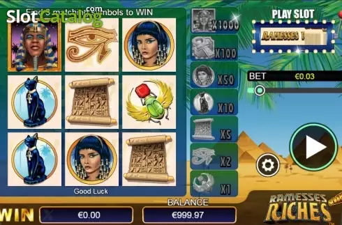 Bildschirm3. Scratch Ramesses Riches slot