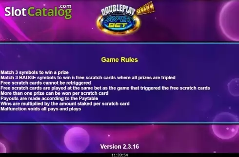 Rules. Doubleplay Superbet (Scratch) slot