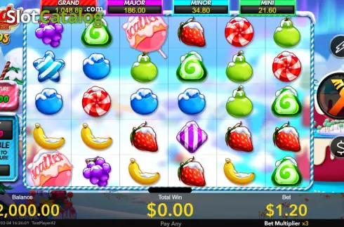 Game screen. Candy Bonanza Xmas slot