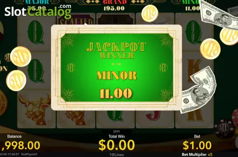 Win Minor Jackpot screen. Ricky Tycoon slot