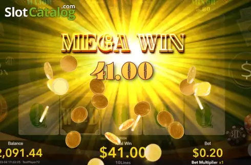 Mega Win screen. Ricky Tycoon slot