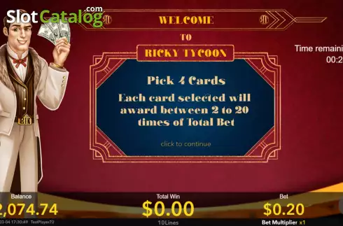 Bonus Game screen 2. Ricky Tycoon slot
