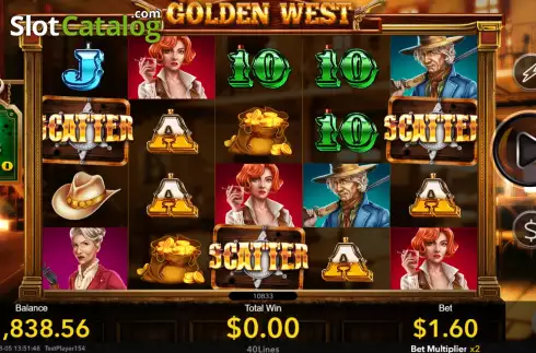 Free Spins screen. Golden West slot