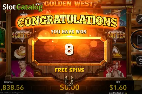 Free Spins screen 2. Golden West slot