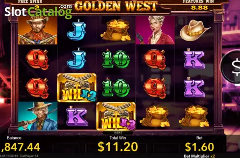 Free Spins screen 4. Golden West slot
