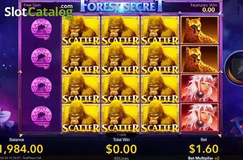 Free Spins screen. Forest Secret slot