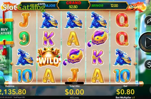 Game screen. Fortune Toad slot