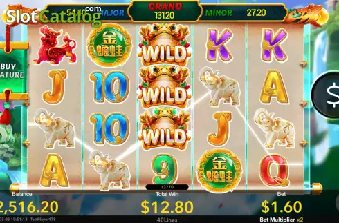 Win screen. Fortune Toad slot