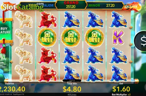 Free Spins screen. Fortune Toad slot