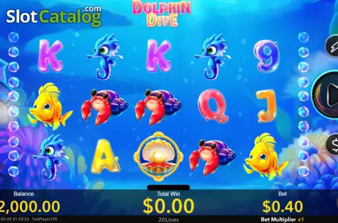Game screen. Dolphin Dive slot