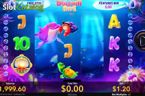 Free Game screen 2. Dolphin Dive slot