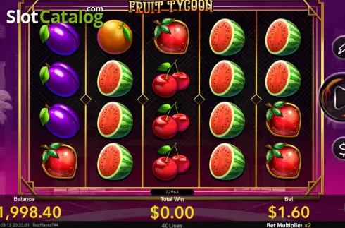 Game screen. Fruit Tycoon slot