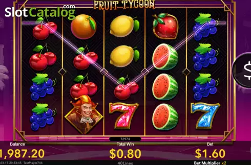 Win screen. Fruit Tycoon slot