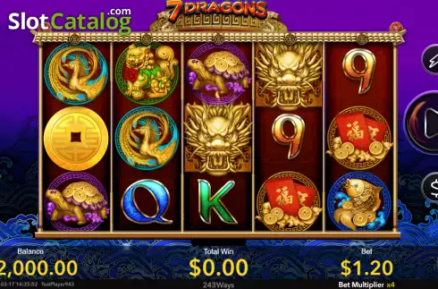 Game screen. 7 Dragons slot