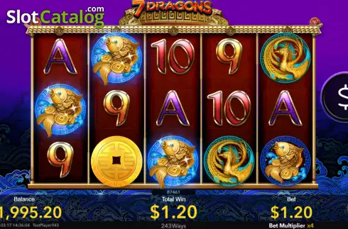 Win screen. 7 Dragons slot