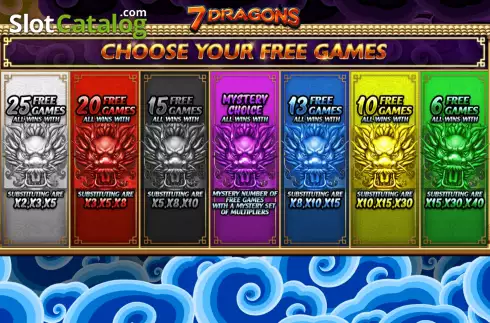 Free Spins screen 2. 7 Dragons slot