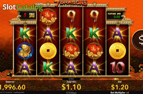 Free Spins screen 4. 7 Dragons slot