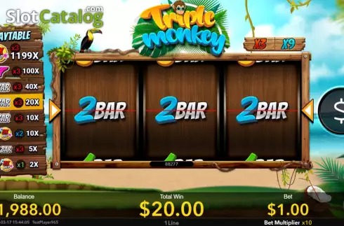 Win screen 2. Triple Monkey (Nextspin) slot