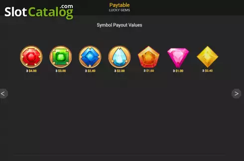 Pay Table screen 2. Lucky Gems (Nextspin) slot