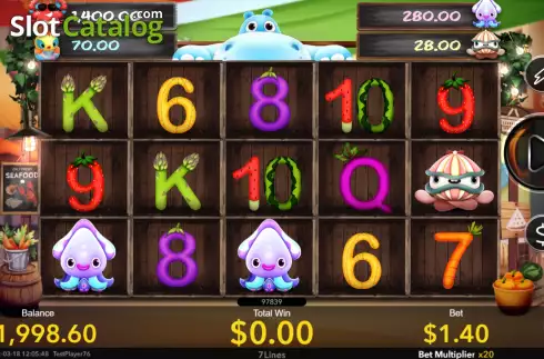 Game screen. Mr. Hippo slot