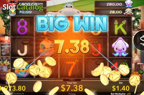 Big Win screen. Mr. Hippo slot