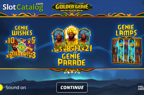 Start Screen. Golden Genie (Nolimit City) slot