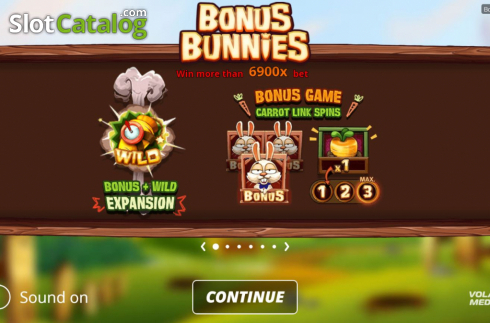 Start Screen. Bonus Bunnies slot