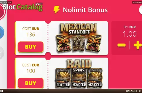 Buy Bonus Menu 1. Bounty Hunters (Nolimit City) slot