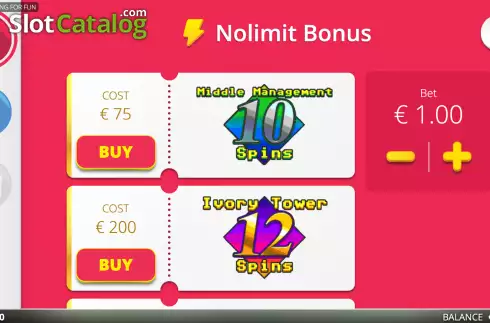Bonus Buy Menu 1. Nine To Five slot