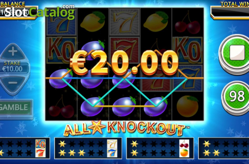 Win Screen. All Star Knockout slot